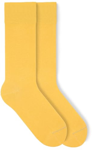 von Jungfeld - 1 Paar Classic Socken für Damen & Herren Gr. 39-42 - Hochwertige Socken aus Bio-Baumwolle in Daffodil Yellow