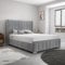 PioneerfurnitureUK Wing Panel bed Grey Ottoman Storage Bed Gas Lift,Grey Plush Velvet Upholstered Bed Frame - ottoman bed frame, 4ft6 double 3ft single 5ft king bed (4ft6 inch Double)