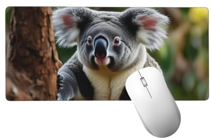 Tappetino Mouse Animale Tappetino Mouse XXL 1200 x 400 mm, Grande, con Gomma Impermeabile e Antiscivolo Mousepad Koala, con Bordi cuciti Tappeto Scrivania, per PC, Studio, Laptop, Gaming, Casa H-372