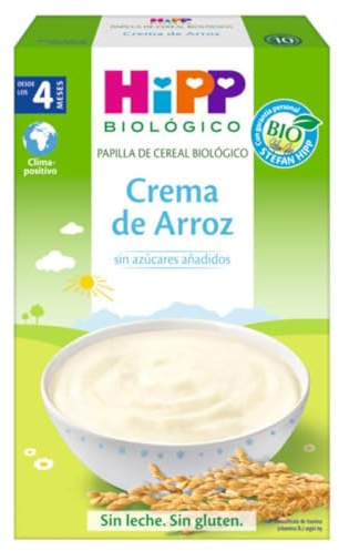HiPP Biologique - Crème de riz sans gluten bio - Facile à digérer - Sans sucre ajouté - Sans produits laitiers - Enrichi en vitamines et minéraux essentiels - Convient aux bébés à partir de 4 mois