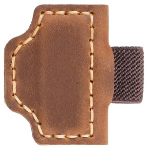 AIGUONIU Magnetisches Lesezeichen & Stifthalter aus echtem genarbtem Leder - Vintage Crazy Horse Leder mit starkem Magnet, handgefertigter Retro-Magnetstiftclip (Braun)