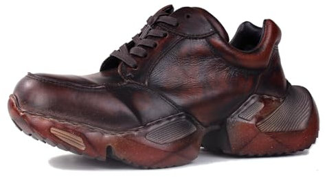 COWSDELLA Uomo Vintage Stivali Chukka Allacciati Moto Casual Pelle Retro Abito Stivaletto per Uomo Moda CD-5008-S-5,Marrone Vintage US10(EU43)