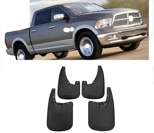 JUNYEW Auto Schmutzfänger Ersatz für Dodge Ram 1500/2500/3500 2010-2018 Vorne Hinten Schmutzfänger/4 Stück Auto Schmutzfänger/Kotflügel Vollschutz Set Spritzschutz