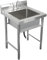 JTPMYFT Fregadero de Acero Inoxidable de un Solo Seno con Grifo, Apto for lavaderos, Estilo rústico, for Interiores y Exteriores.(60 * 60 * 80cm,1.2mm)