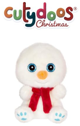 GIPSY Toys – PLÜSCH-SCHNEEMANN Snowy CUTYDOOS Christmas – 13 cm – Weiss MIT ROTEM SCHAL