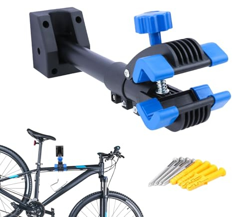 Cycle Mount Adjustable Foldable Heavy Duty Wall Mount Repair Stand | Cycle Clamp Wall Mounted Workbench Bicycle Workstands Bike Maintenance Rack for Home Garage Road Mountain Bicycles