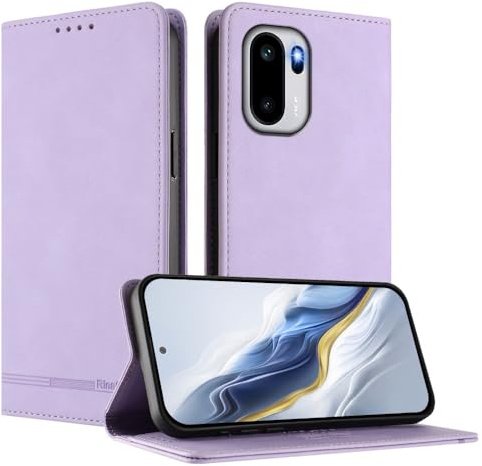 JNERBUYI Leder Handyhülle für OnePlus Ace 6, Premium Flip Case, Business Hülle mit Starkem Magnet, Stoßfest Schutzhülle.Wallet Handy Cover. Violett