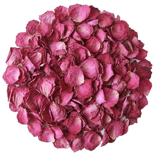 BLNC 60g Petali di Rosa essiccati, Fiori secchi per Decorazioni, Confetti Matrimonio, Profumo casa, DIY, Resina, Scrapbooking, Bijoux