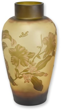 Vase Glas Galle-Style „Blumen“ Replikat Retro Design Dekoration