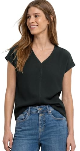 Damen T-Shirt mit Strukturmix und Tape