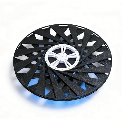 Kinetic Gear Rotation Ornamente mit Fernbedienung, RGB-Lichteffekte, magnetische Wandbehang visuelle Illusion für Haus und Spielzimmer Dekoration