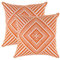 TreeWool Dekorativer Kissenbezug (40 x 40 cm, Orange) Kaleidoskop Design 100% Baumwolle (2er Pack)