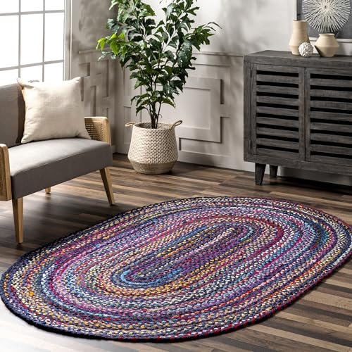 nuLOOM MGNM04A Vorleger Modern 5' x 8' Oval blau