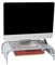 Mind Reader Monitor Stand, Ventilated Laptop Riser, Paper Tray, Storage, Office, Metal Mesh, 20 L x 11.5 W x 5.5 H, Silver
