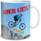 TRIOSK Tasse Biker Fahrrad lustig mit Spruch Aber Geil Geschenk für Downhill Mountainbiker Fahrradfahrer Männer Jungs Büro Kollegen