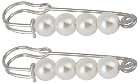 Homyl 2pcs Epingles Broche Sécurité Perle Décoration Manteau Veste Sac à Main Cadeau Bijoux de Femme