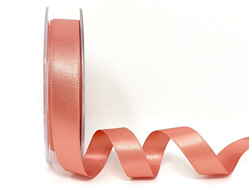 3 Meters of Rose Gold 15mm Double Faced Satin (N.B. This is a Cut from a roll and Presented on a Bertie's Bows Ribbon Card)