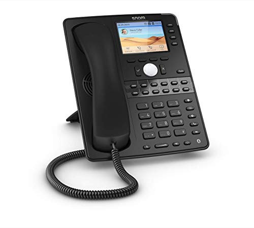 Snom D765 IP-Telefon, SIP-Tischtelefon, 12 SIP-Identitäten, hochauflösendes Farbdisplay, 16 LED-Funktionstasten, Bluetooth, USB, Gigabit, 2X Gigabit-Ethernet, Schwarz, 00003917 (Generalüberholt)