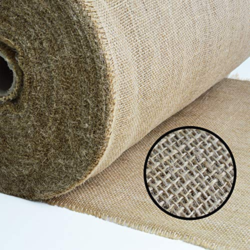 Roban Fashion Jute Stoff Fortlaufend 25cm breit natürlicher Stoff meterware Sackleinen für Haus & Garten,25cm Breit,15m Länge