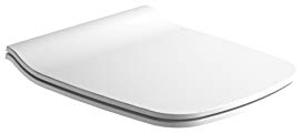 Gala Street Square – Asiento Fijo para Inodoro, Incluye Kit de Fijación y Bisagras de Acero Inoxidable, Color Blanco, Medidas 37.5 x 6 x 45 cm – Modelo G5132601