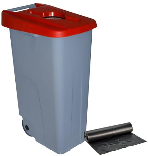 Famesa DEN015 Contenedor Reciclo 110 litros Abierto, Rojo, 420x570x880 mm