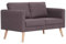 vidaXL Sofa 2-Sitzer mit Rückenkissen Sitzkissen Zweisitzer Polstersofa Loungesofa Lounge Stoffsofa Sitzmöbel Wohnzimmer Stoff Holzrahmen Taupe