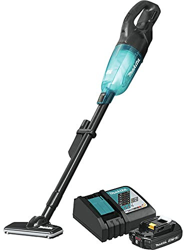 Makita XLC03R1BX4 18V LXT Lithium-Ion Compact Brushless Cordless Vacuum Kit, Trigger W/ Lock (2.0Ah),Black