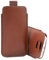 DOT. For Apple iPhone 11 Pro - Luxury Slim Real Genuine Soft Leather Pull Tab Slide In Pouch Sleeve Case Cover (Brown)
