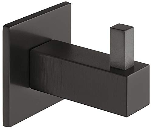Gedotec Garderobenhaken Edelstahl PVD schwarz matt Kleiderhaken eckig - SOFIA | Design Garderobe für Wand & Paneel | Wand-Haken unsichtbar verschraubt | 1 Stück - Mantelhaken einzeln mit Schrauben