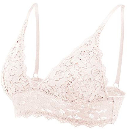 MOMANDA Damen Still BH Spitze Gepolstert Schwangerschafts BHS Ohne Bügel Rose White 90C