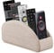 Arniche Leather Remote Control Holder,Universal TV Remote Organizer with 5 Compartments,Desktop or Bedside Table Organizer for DVD,Blu-Ray,Gaming and Streaming Remotes,Glasses and Accessories(Beige)
