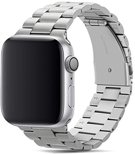 Tasikar Armbänder Kompatibel mit Apple Watch 42mm(Series 10) 41mm 40mm 38mm Prämie Edelstahl Metallarmband Kompatibel mit Apple Watch SE 2 SE Seires 10 9 8 7 6 5 4 3 2 1, Silber