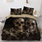 NEWAT Beauty Totenkopf-Bettbezug, Gothic-Bettbezug, Totenkopf-Bettwäsche, bedruckt, mit Reißverschluss, für Kinder, junge Erwachsene, F, 135 x 200 cm