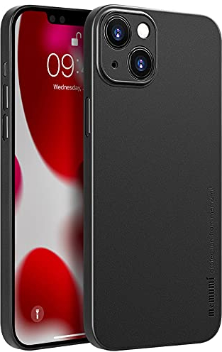 memumi Hülle kompatibel mit iPhone 13, Mehrweg 0.3 mm dick Slim Fit, Mattes Finish [Stoßfest, rutschfest, Kratzfest] Schutzhülle Extra Dünn Hardcase kompatibel mit iPhone 13- Schwarz (6.1,2021)