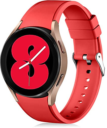 Lerobo Bracelet de sport compatible avec Samsung Galaxy Watch 4 et Galaxy 5 40 mm, 44 mm, Galaxy Watch 5 Pro 45 mm/Galaxy Watch 4 Classic 46 mm, 42 mm, 20 mm - Pour homme et femme - Rouge