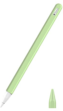 MoKo Funda Compatible con Apple Pencil Pro/Apple Pencil 2ª Generación, 2 Piezas Apple Pencil Pro/2ª Funda Protectora de Pencil y Cubierta Nib Silicona Compatible con Carga Magnética, Verde