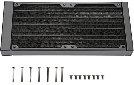 Radiatore Radiatore di Raffreddamento Ad Acqua in Rame, 12 Tubi Scambiatore di Calore a Liquido Porta Filettata G1/4 per PC CPU GPU Kit di Laboratorio Hardware di Raffreddamento Ad Acqua(240mm)