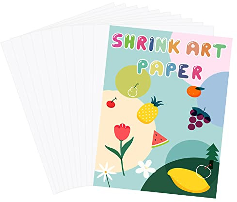 Anvin Heat Shrink Plastic Sheets Paper 10 Pcs Shrinky Art Film Shrinkable Paper Making Your Own Shrink Dinks DIY Earrings Keychains Charms Mother’s Day Father’s Day Crafts Gifts(21 x 14.5 cm)