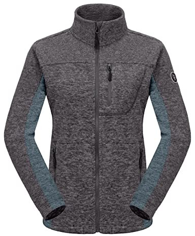 Little Donkey Andy Giacca da donna in pile, per attività all'aria aperta, grigio scuro, S