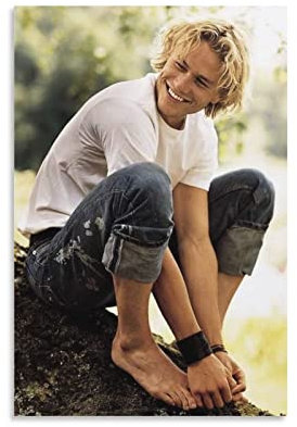 Enartly Bild Auf Leinwand Heath Ledger Schauspieler Coole Poster Wandkunst Raumdekoration für Teenager Mädchen Wandgemälde Heimdekoration Küche 30x50cm Kein Rahmen