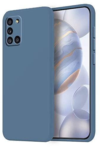 HONLEN Hülle für Samsung Galaxy A31 Schutzhülle Case, (6.4 Inches) Liquid TPU Silicone Handyhülle mit Fallschutz Silikon Cover Lavender Grey
