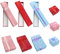 Scatola portagioie 9 pezzi, scatola portagioie quadrata, rettangolare, coperchio con fiocco, adatto per gioielli, anelli, collane, bracciali (rosa, viola, rosso)