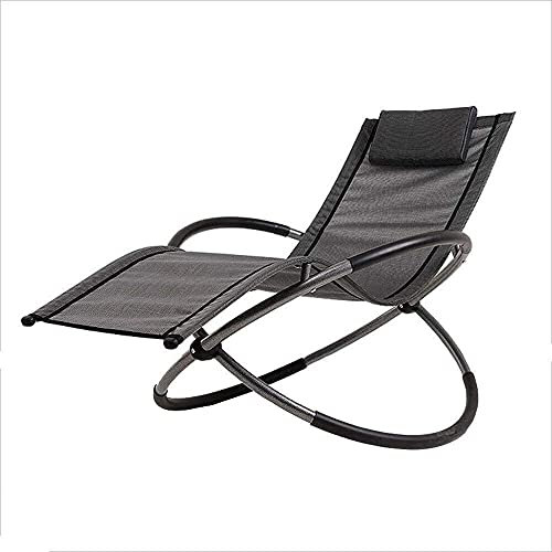 HHUARI Liegestühle Liege Klappbett Schaukelstuhl Balkon Liegestuhl Mittagspause Erwachsene Home Office Stuhl Liege für Erwachsene Schwarz Sonnenliege Stuhl The New