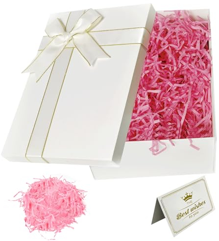 Ensemble Boite Cadeau, Boite cadeau, Coffrets Cadeaux Rectangulaires Polyvalents, 22 x 16 x 8.5 cm Boîte Cadeau Vide Boîte-Cadeau Pliable Pour Mariage Anniversaire Noël Thanksgiving (Blanc)