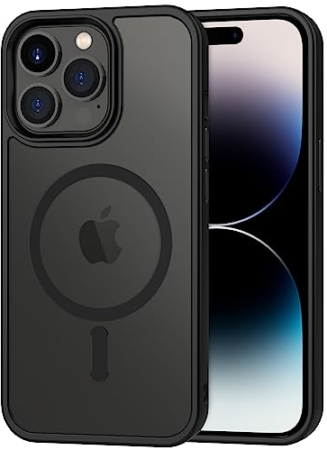 CACOE Magnetisch Hülle für iPhone 14 Pro 6.1 Zoll,kompatibel mit MagSafe,Durchscheinende Matt Handyhülle Stoßfest Kratzfest Schutzhülle Cover