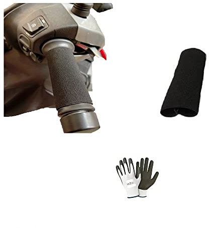 Compatible avec Yamaha N-Max 125 Manchons Grip pour guidon d'accélérateur moto scooter scooter scooter trottinette tissu élastique antidérapant noir LUN 9,8 XLARG 3 cm universel