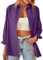 MINTLIMIT Womens Blouses Casual Long Sleeve Button Down Shirt Oversized Cotton Work Office Blouses Top 2024, Purple
