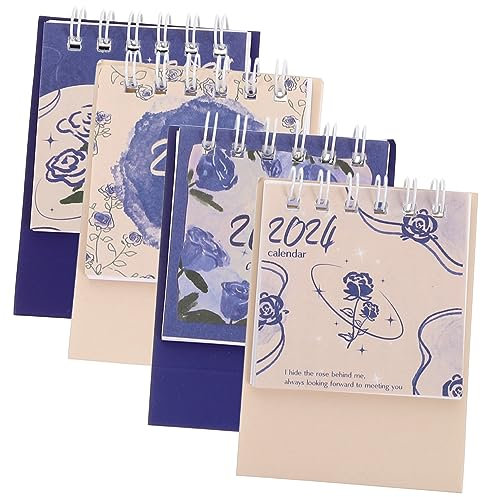 ABOOFAN 4stücke Tischkalender Monatskalender Kleiner Stehkalender Für Täglichen Gebrauch Haushalts Tischkalender Wohnaccessoires Tischmonatskalender Zierlicher Minikalender Tischdekoration