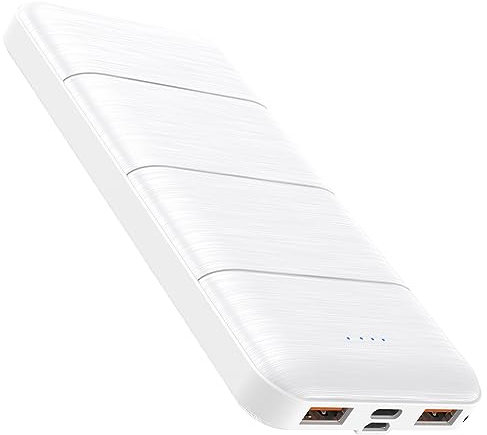 Batterie Externe 12 000 mAh, snomh 22,5 W, Charge Rapide, Petite mais puissante, entrée et Sortie USB C, PD 20 W QC 3.0, Chargeur Externe Compatible avec Samsung, OnePlus, Huawei, Xiaomi, etc(Blanc)