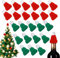 Bewudy 24pcs Mini Weihnachtsmannmütze, Mini Puppen Hut, Weihnachtshut Weinflasche Topper Hut für DIY Basteln Kunsthandwerk Weihnachtsbaum Weihnachtsschmuck Weihnachtsgeschenke Rot (Rot + Grün)